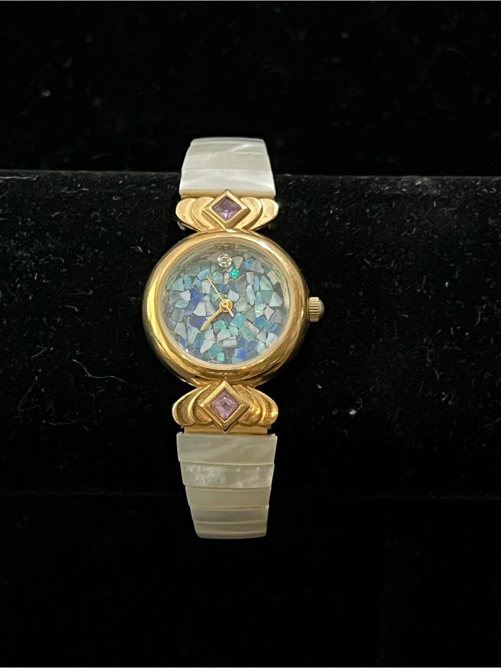 Lucoral Women's Vintage Diamond Mosaic Quartz Watch